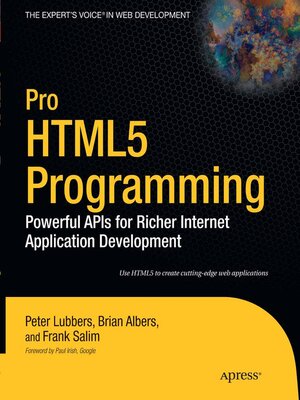 cover image of Pro HTML5 Programming